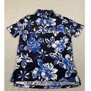 Polo Golf Ralph‎ Lauren Men's XL Navy Blue Floral Short Sleeve Polo Shirt